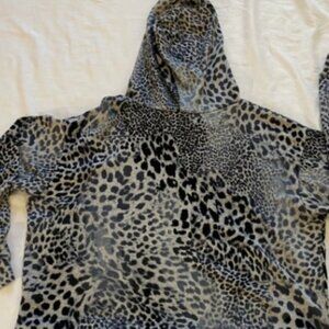 Elan leopard print sweater Hoodie Sz L